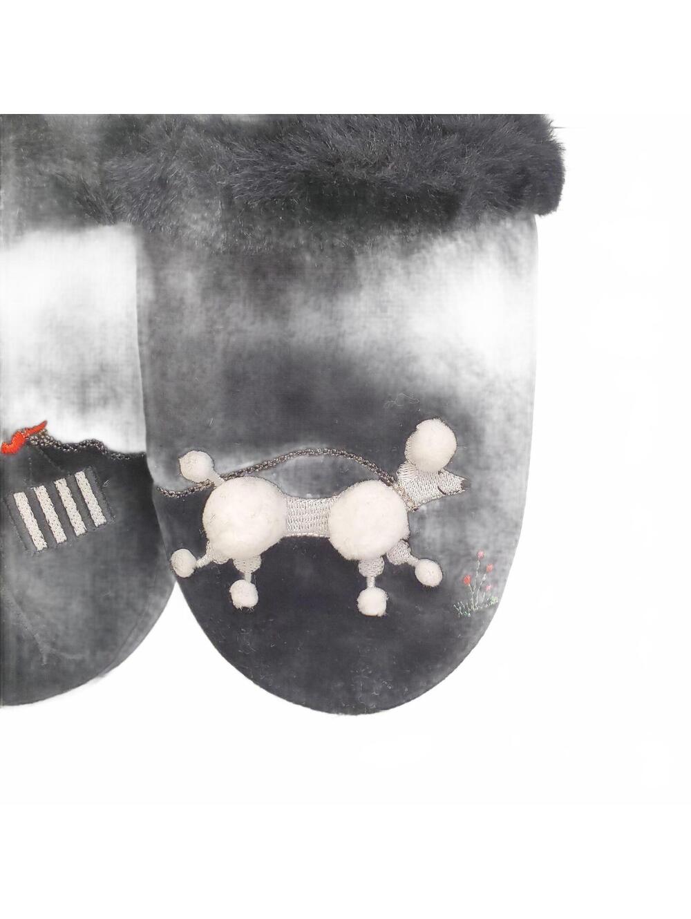 Totes Isotoner Black Faux Fur Slippers Shop Til You Drop Womens XL - Picture 5 of 11